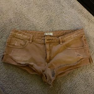 Free People Raw Hem Denim Shorts
